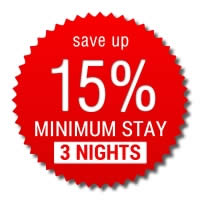 Minimum Stay 3 nights &gt; save up 15%!